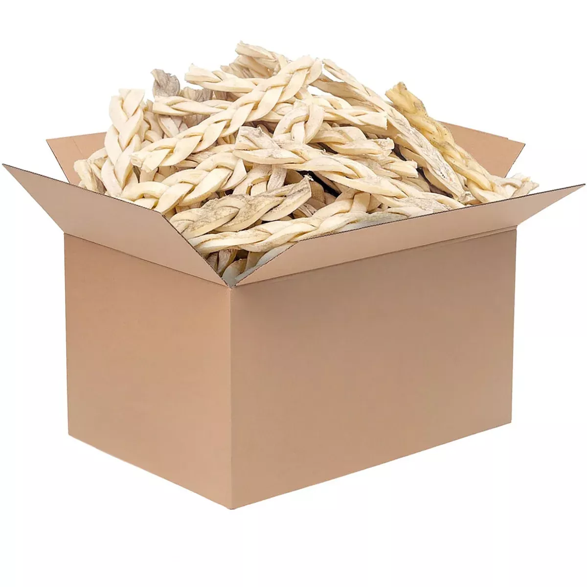Beef Cheek Braids, Long Lasting Dog Chews, 5-6 Inch, 100 Count Bulk Pack