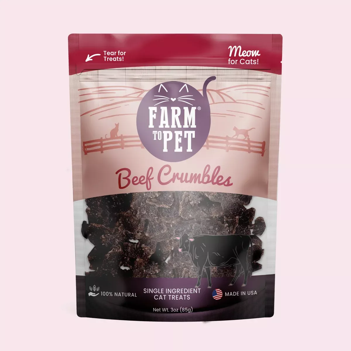 Beef Crumbles Cat Treats | High Protein Treats for Cats