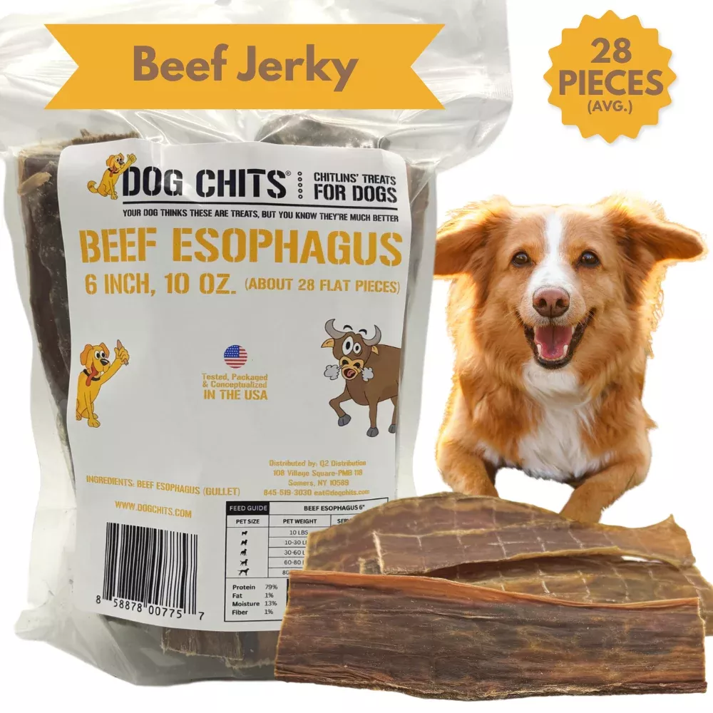 Beef Jerky (esophagus), 6 Inch, 10 oz. Bag (avg. 28 pieces)