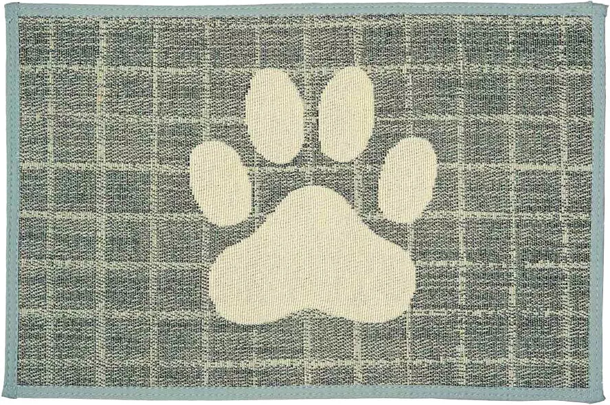 Bella Plaid Paw Fashion Mat Blue