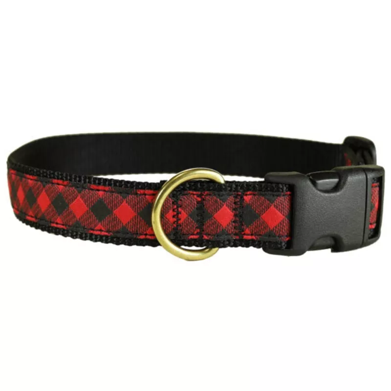 Belted Cow D Collar Buffalo Plaid S 1″