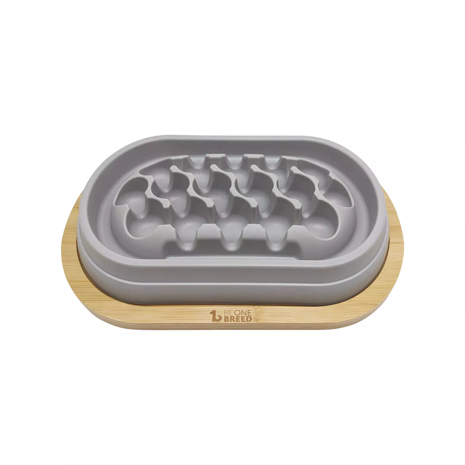 BeOneBreed, Oval Plastic Slow Feeder - Gray