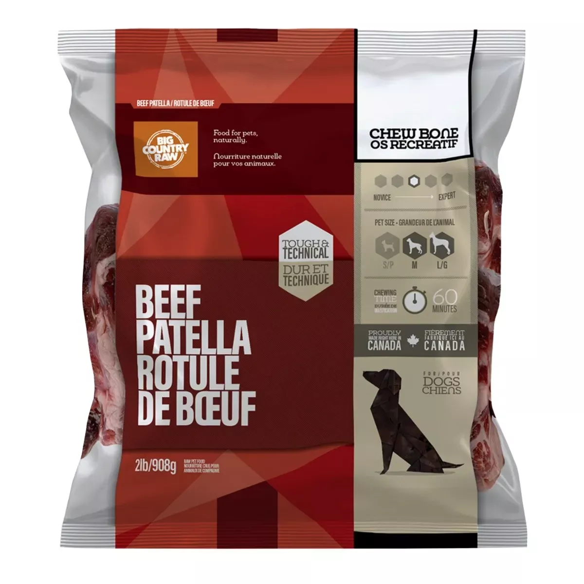 Big Country Raw Chew Bone for Dogs - Beef Patella