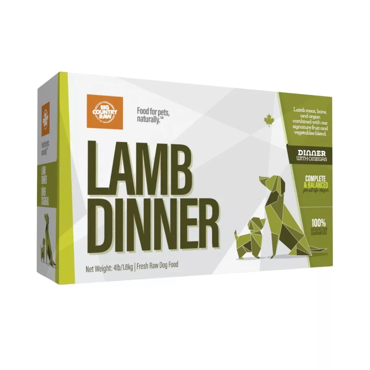 Big Country Raw Dinner Carton for Dogs - Lamb