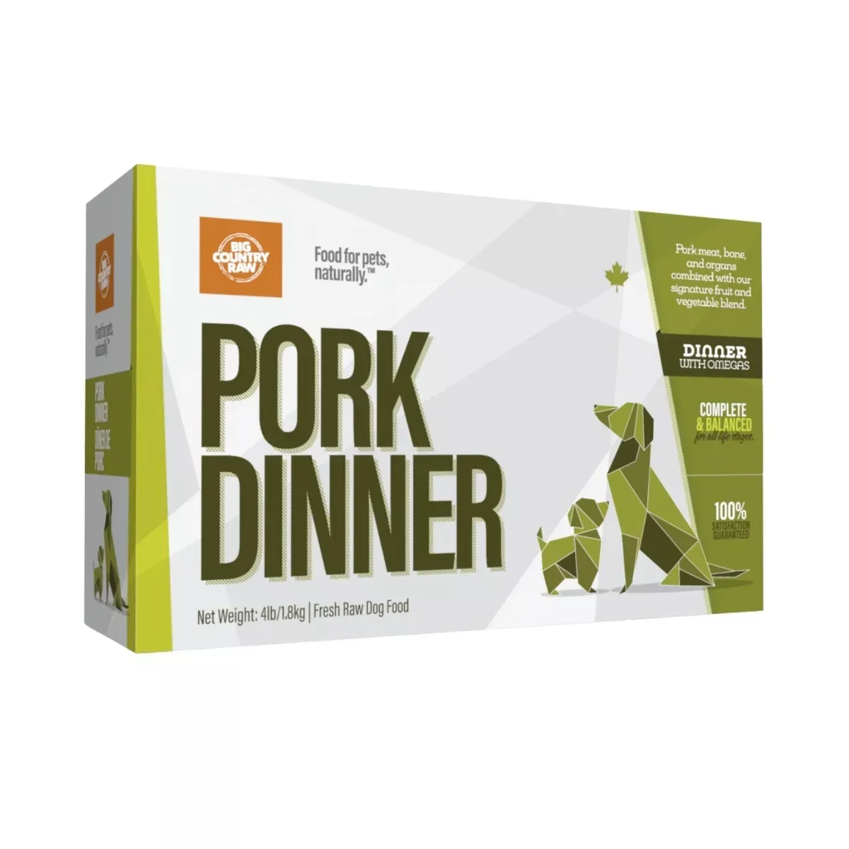 Big Country Raw Dinner Carton for Dogs - Pork