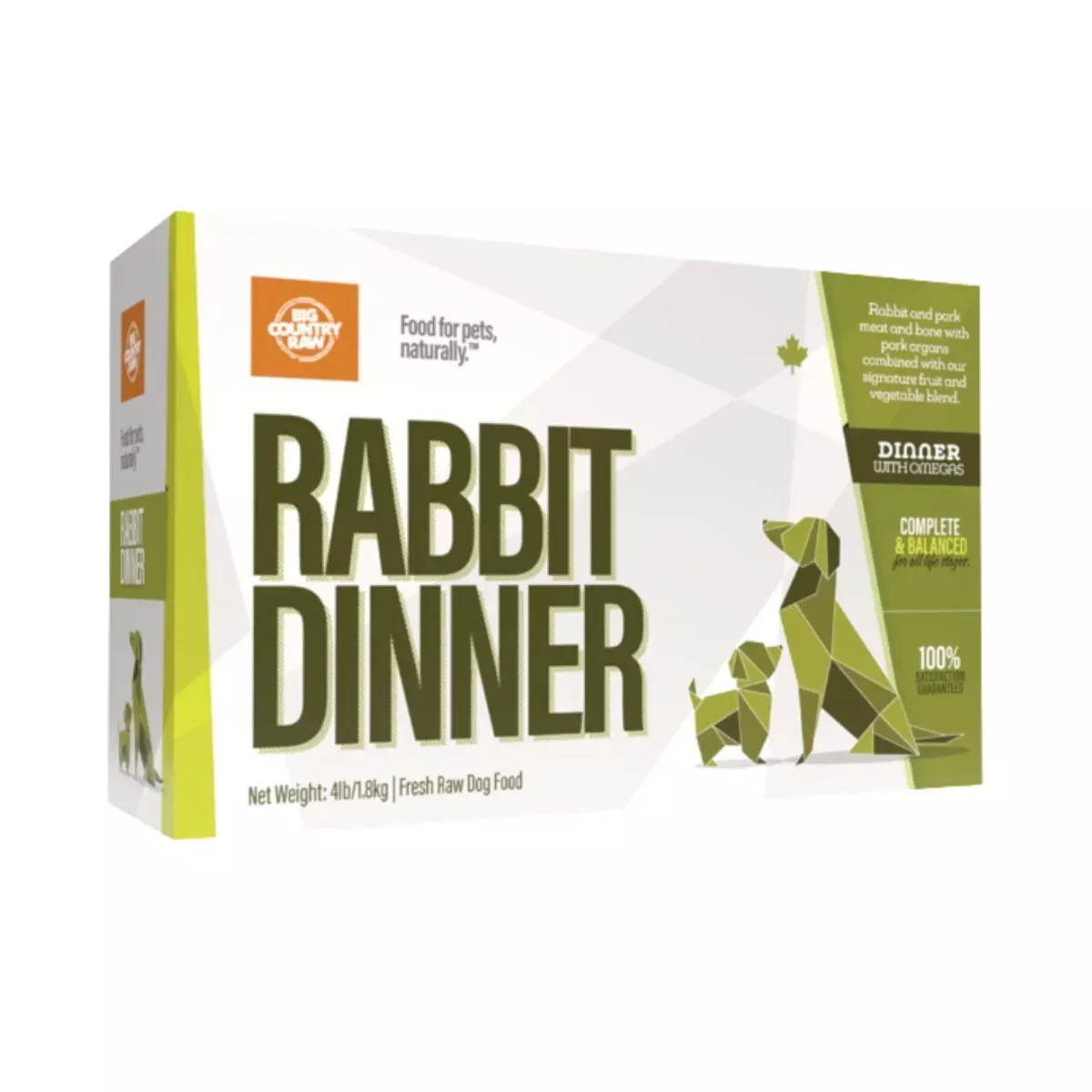 Big Country Raw Dinner Carton for Dogs - Rabbit