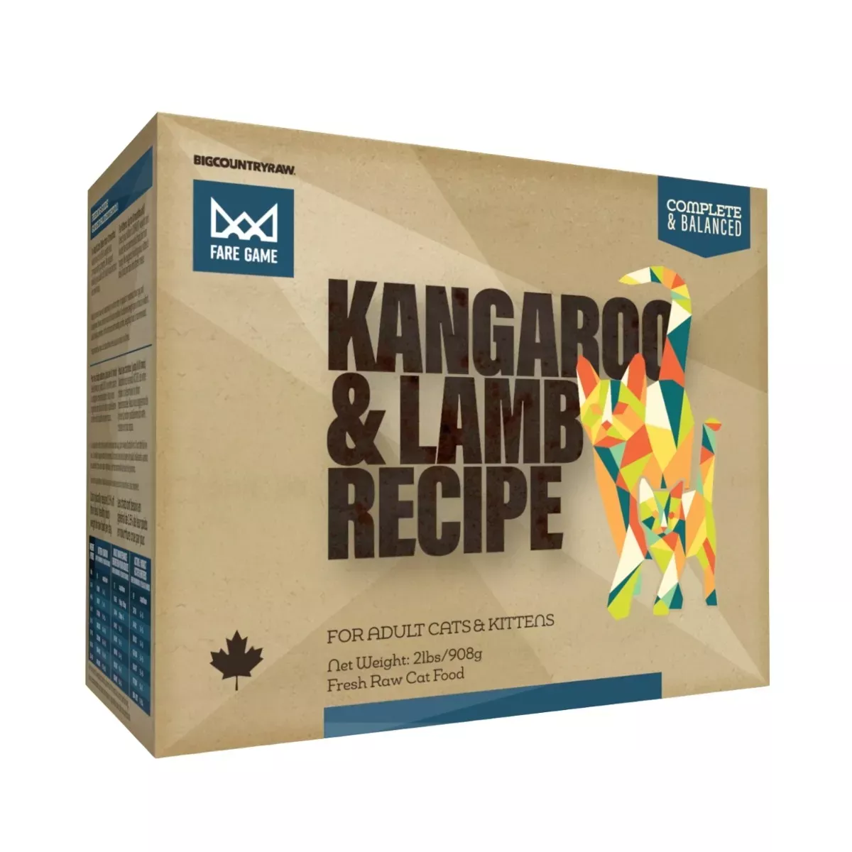 Big Country Raw Fare Game for Cats - Kangaroo & Lamb Recipe
