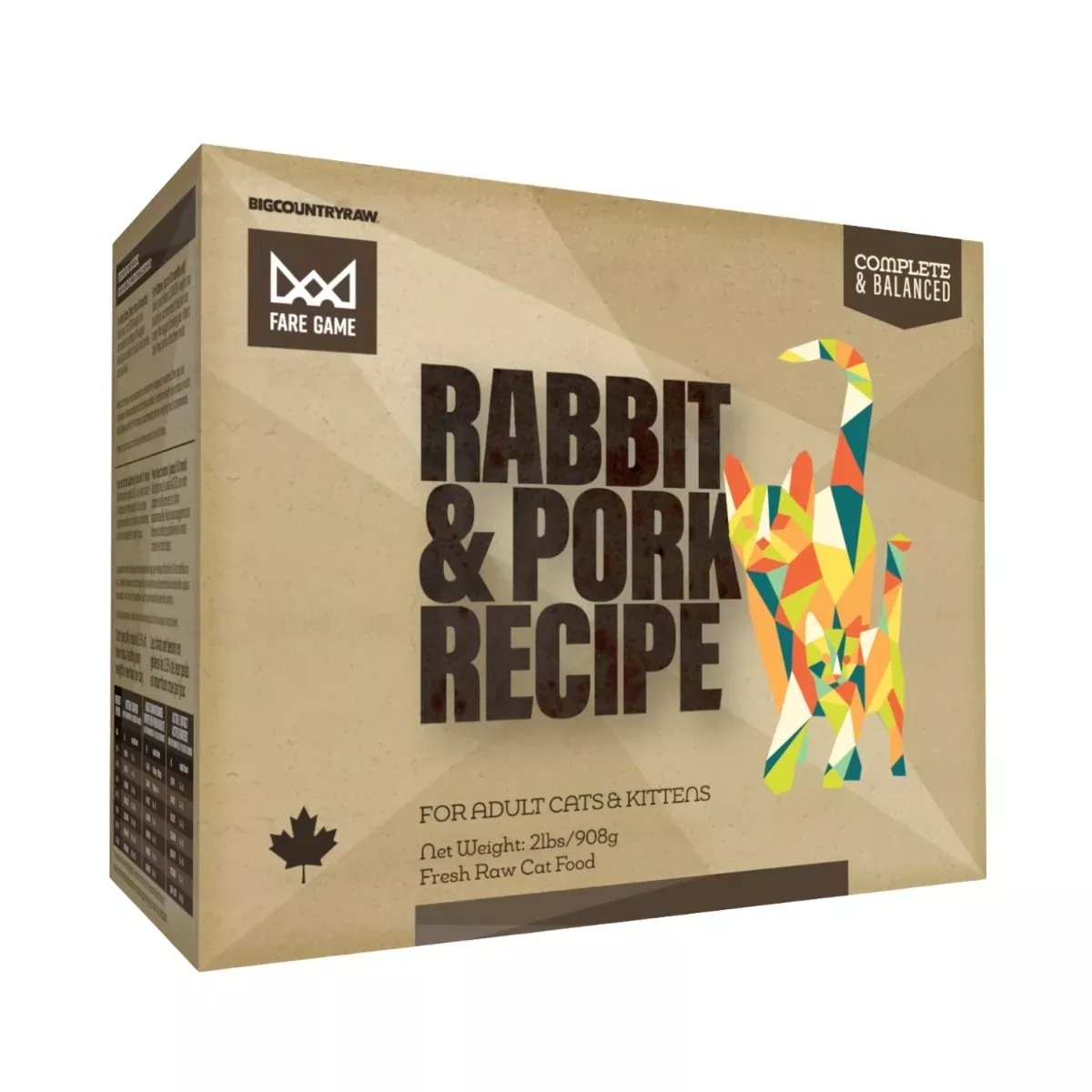 Big Country Raw Fare Game for Cats - Rabbit & Pork Recipe