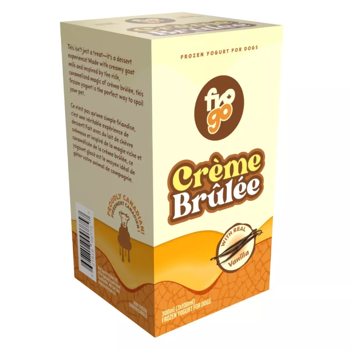 Big Country Raw Frozen Goat Yogurt for Dogs - Crème Brûlée