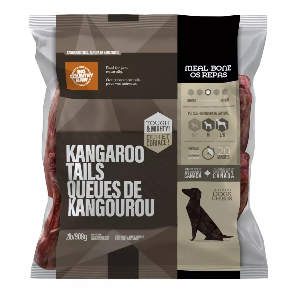 Big Country Raw Meal Bone for Dogs - Kangaroo Tail