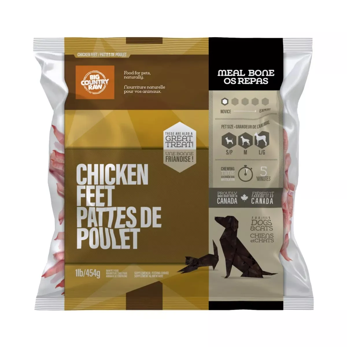 Big Country Raw Meal Bone for Pets - Chicken Feet