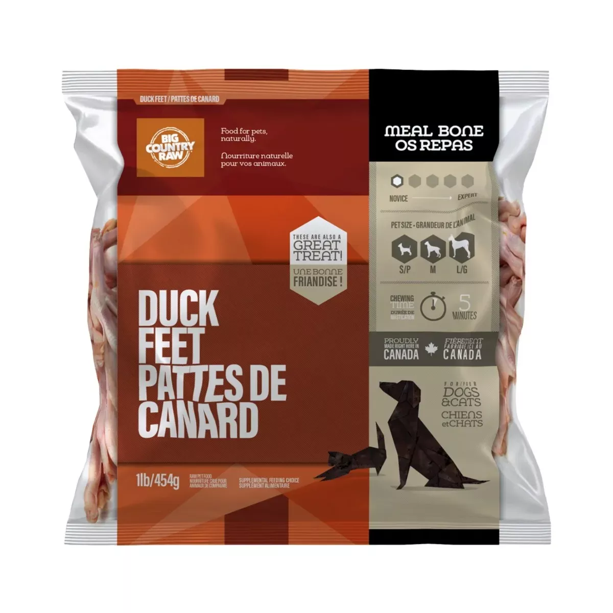 Big Country Raw Meal Bone for Pets - Duck Feet