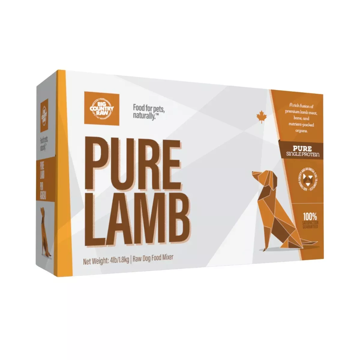 Big Country Raw Pure Carton for Dogs - Lamb