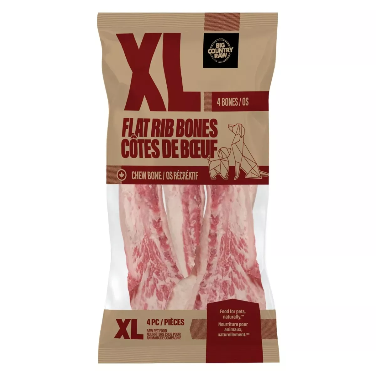 Big Country Raw XL Meal Bones for Dogs - Flat Rib Bones