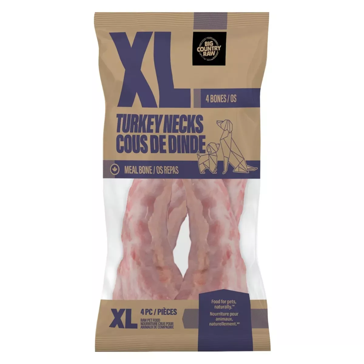 Big Country Raw XL Meal Bones for Dogs - Turkey Necks