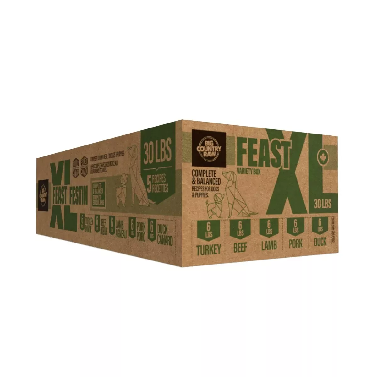 Big Country Raw XL Variety Box for Dogs - Feast