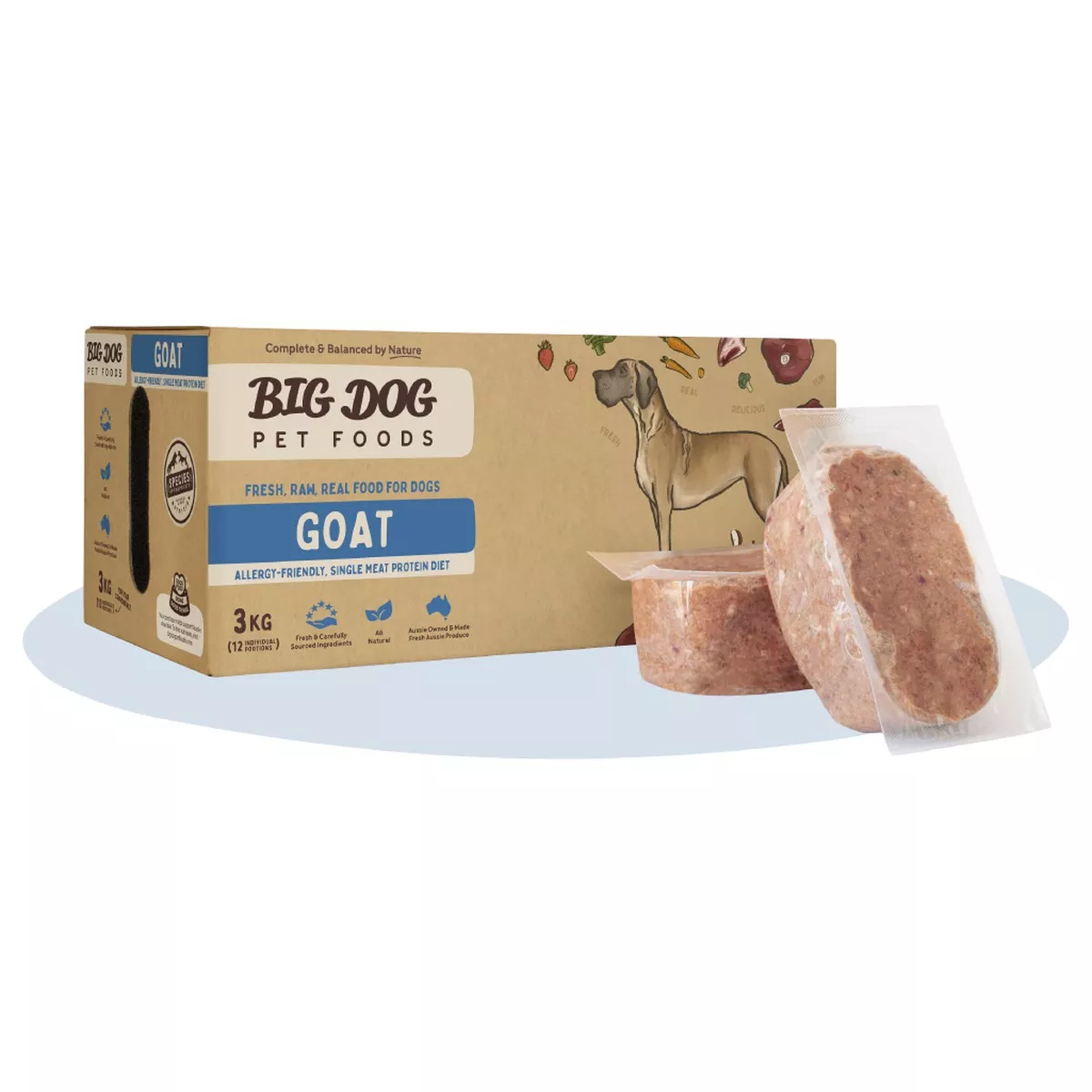 Big Dog Raw Food For Dogs Goat 3Kg