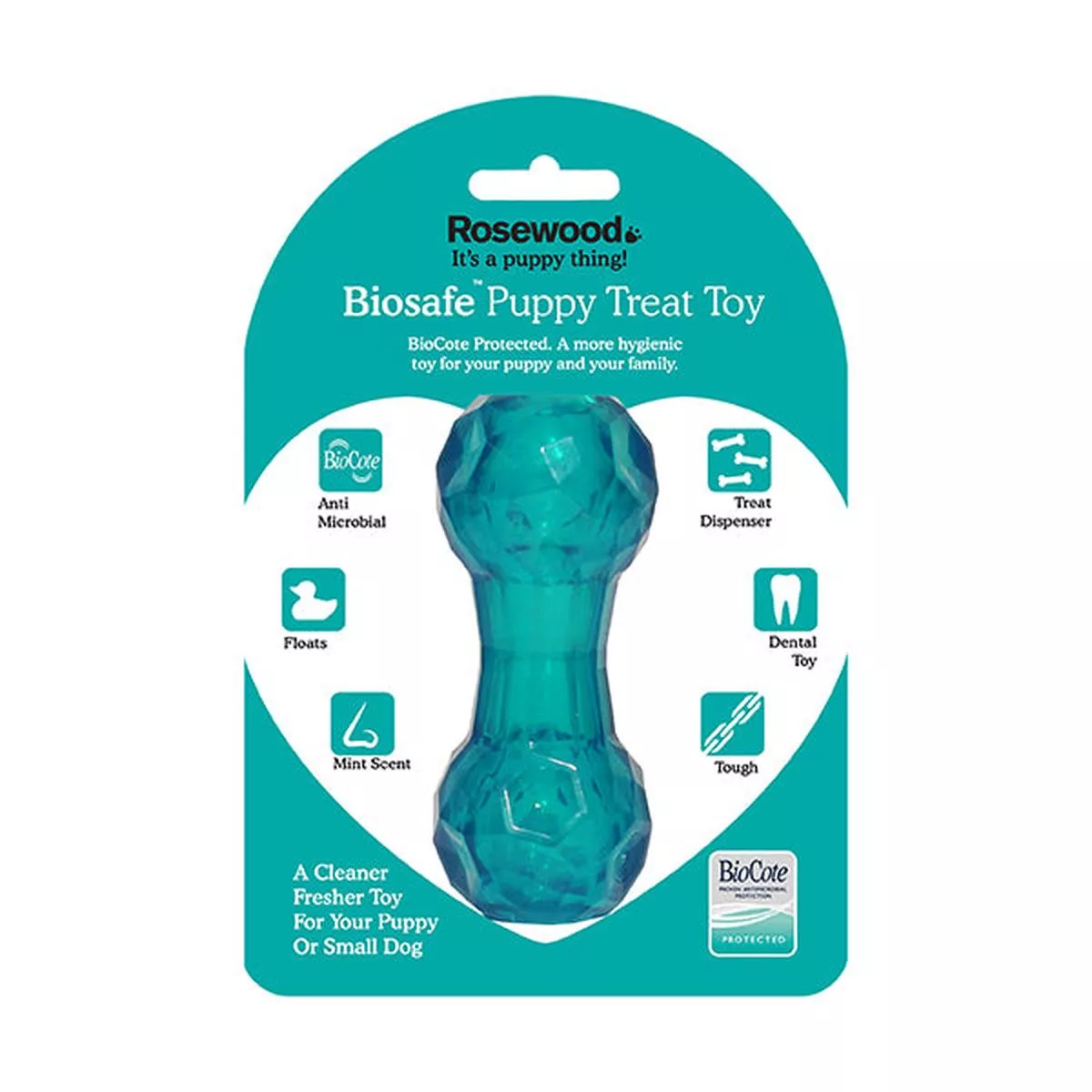 BioSafe Antimicrobial Puppy Treat Bone – 7cm Hygienic Treat Dispensing Toy