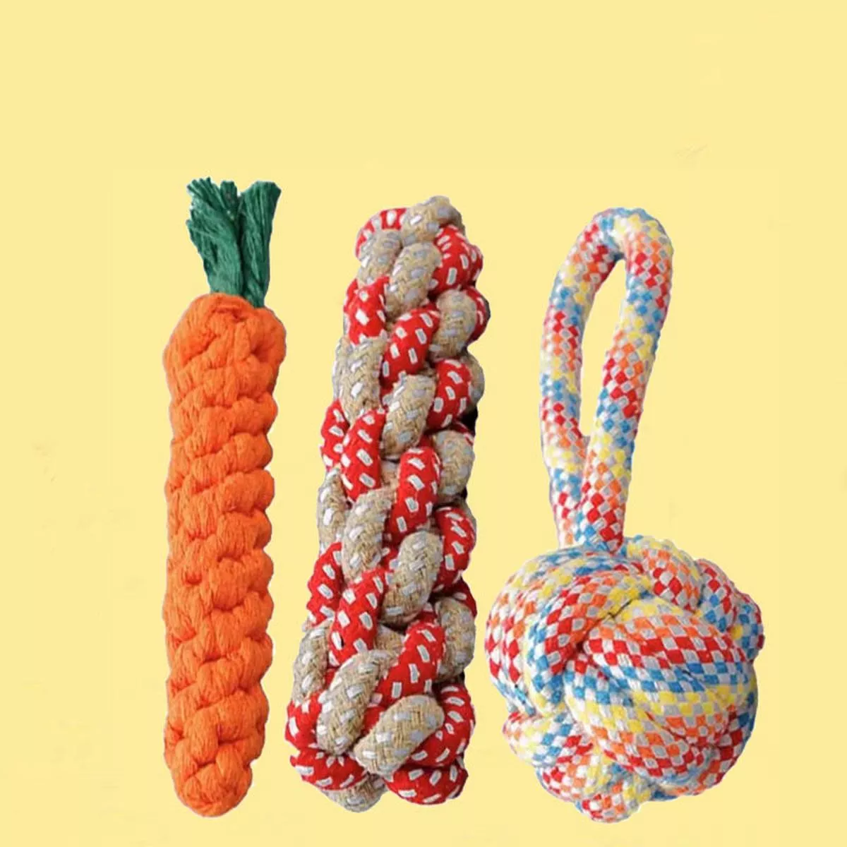 Bite-Resistant Dog Molar ToyTeddy Bear & Carrot Rope Nepal