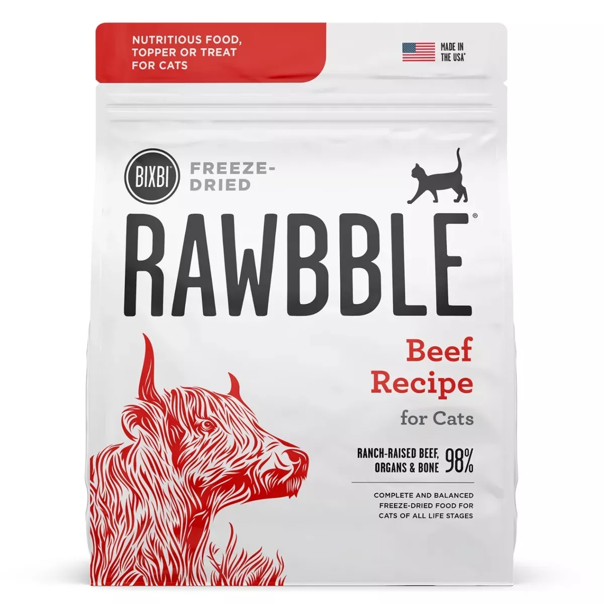 Bixbi Rawbble Freeze-Dried Food for Cats - Beef Recipe