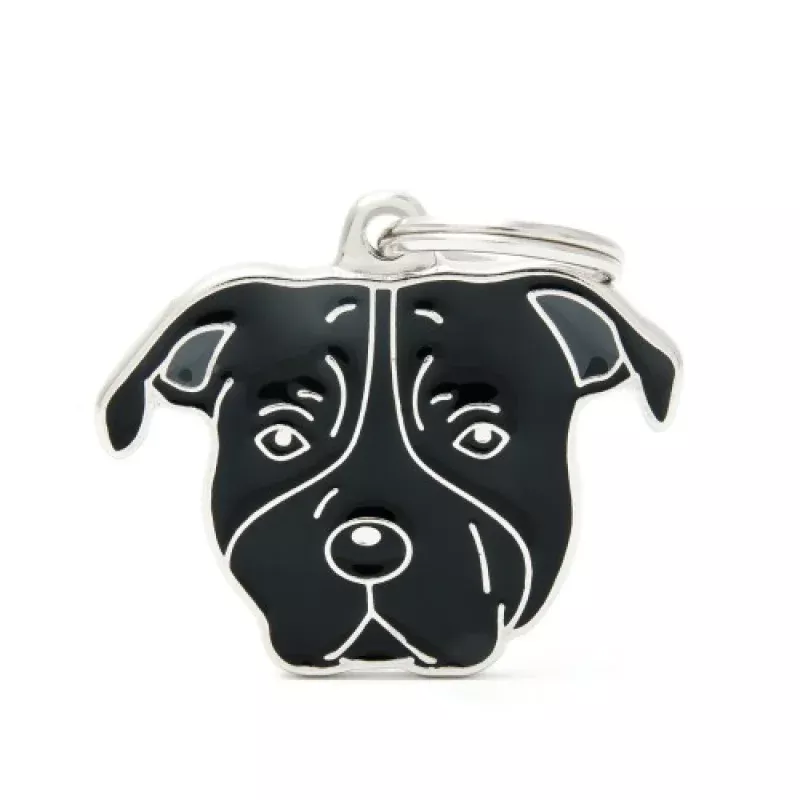 Black Amstaff Id Tag