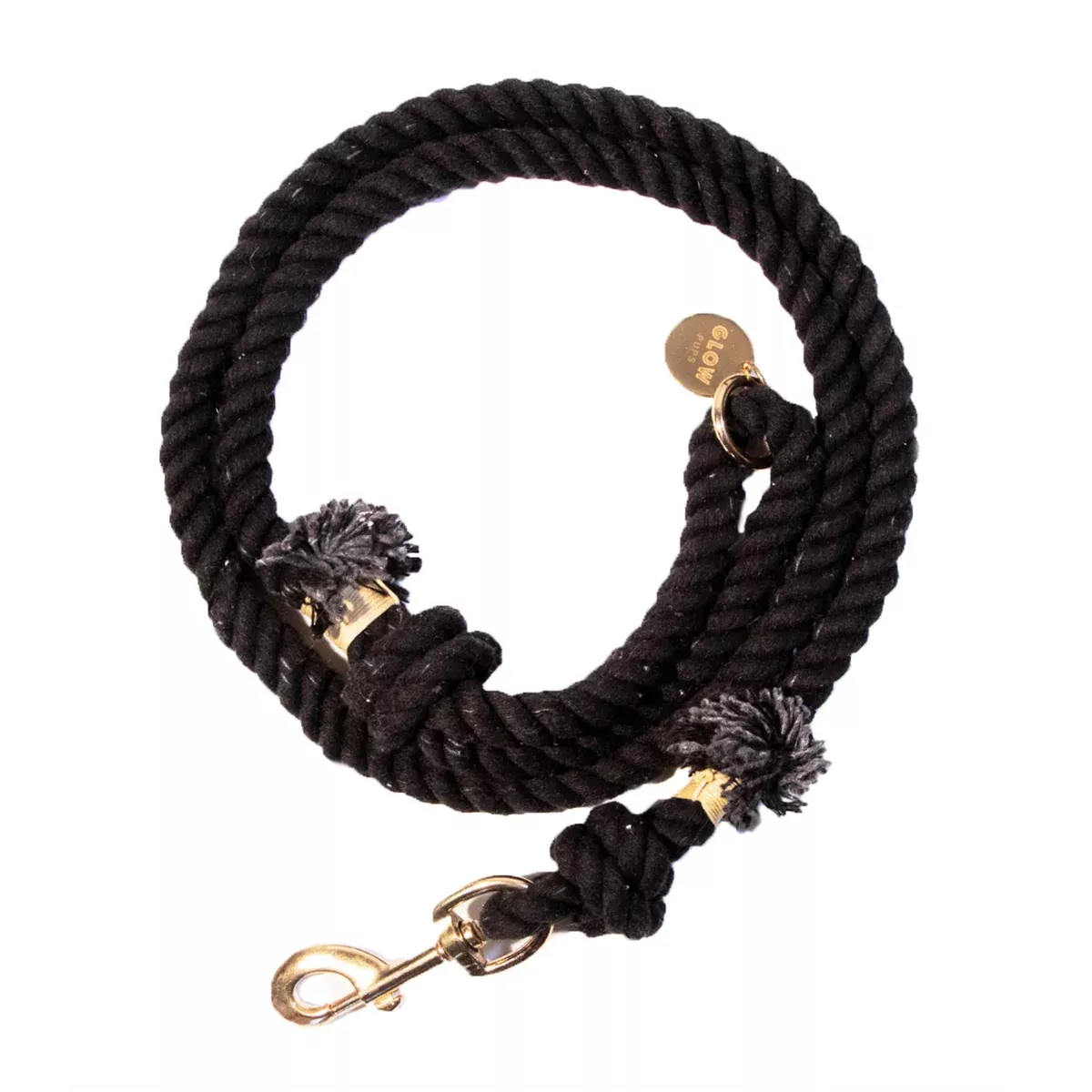 Black Boho Chic Style Dog Leash- Glow Pups