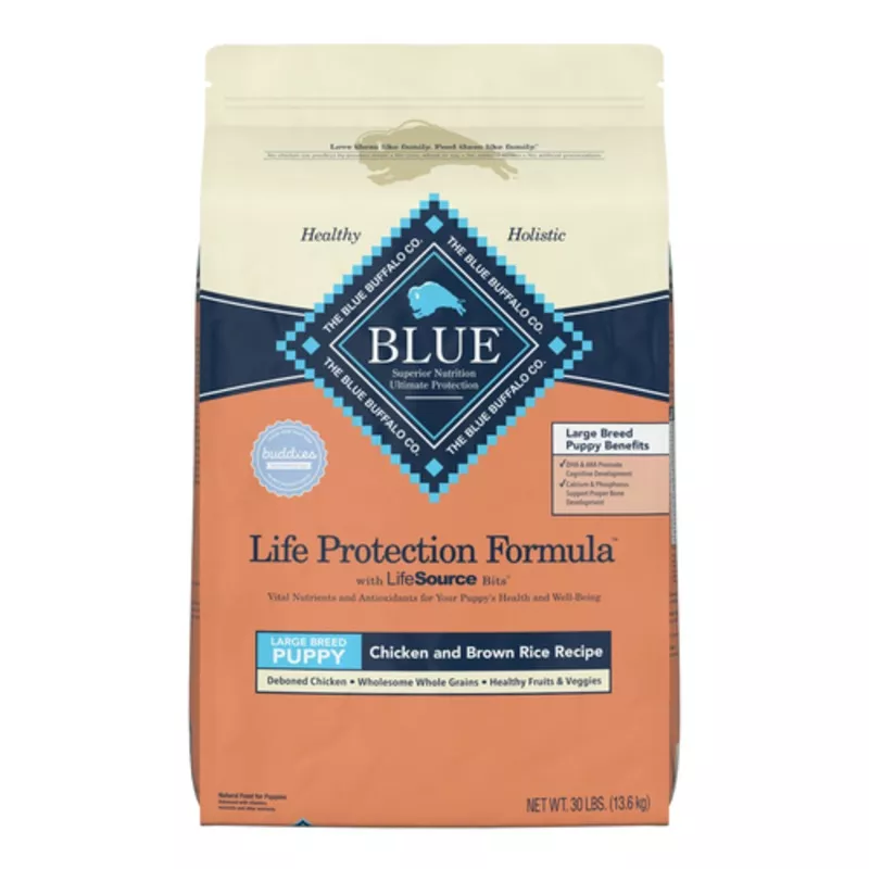 Blue Buffalo Life Protection Formula Natural Puppy Large Breed Dry Dog Food, Chicken and Brown Rice, 30-lb Bag