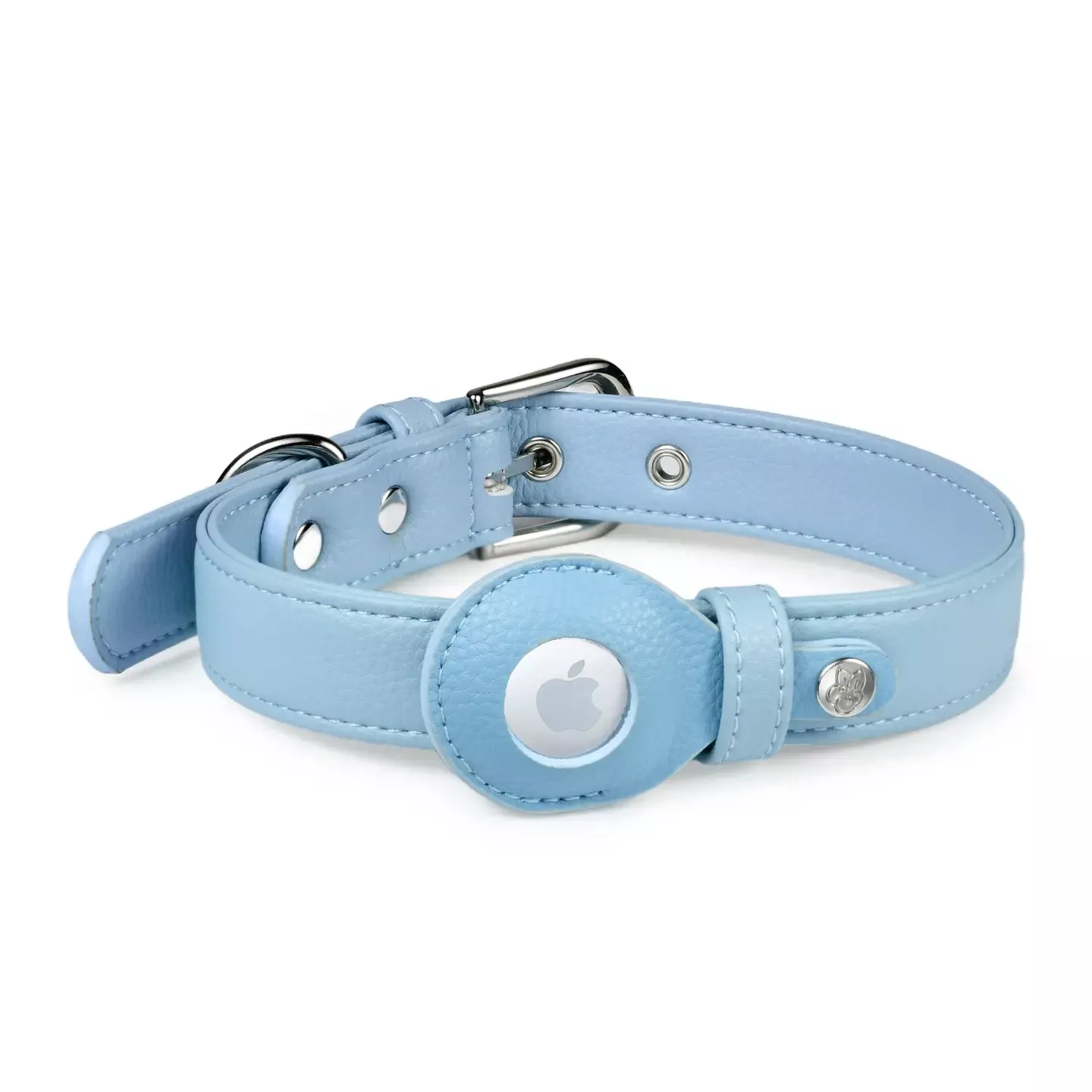 Blueberry Pet Vegan Leather Air tag collar blue