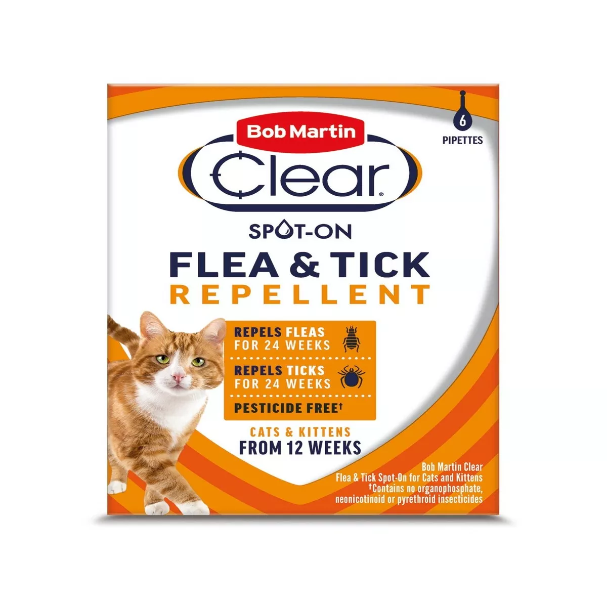 Bob Martin Clear Cat Spot On 24 Weeks Peticide Free