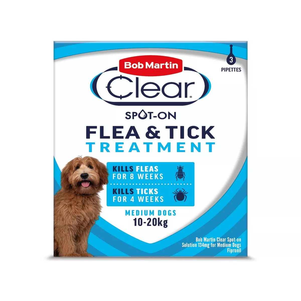 Bob Martin Flea Clear Med Dog Spot On 3 Tube
