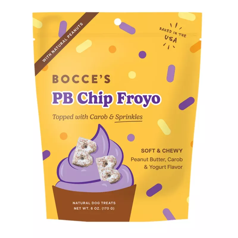 Bocce's Bakery Dog Froyo Grain Free Peanut Butter Chip Soft & Chewy Treats 6 oz