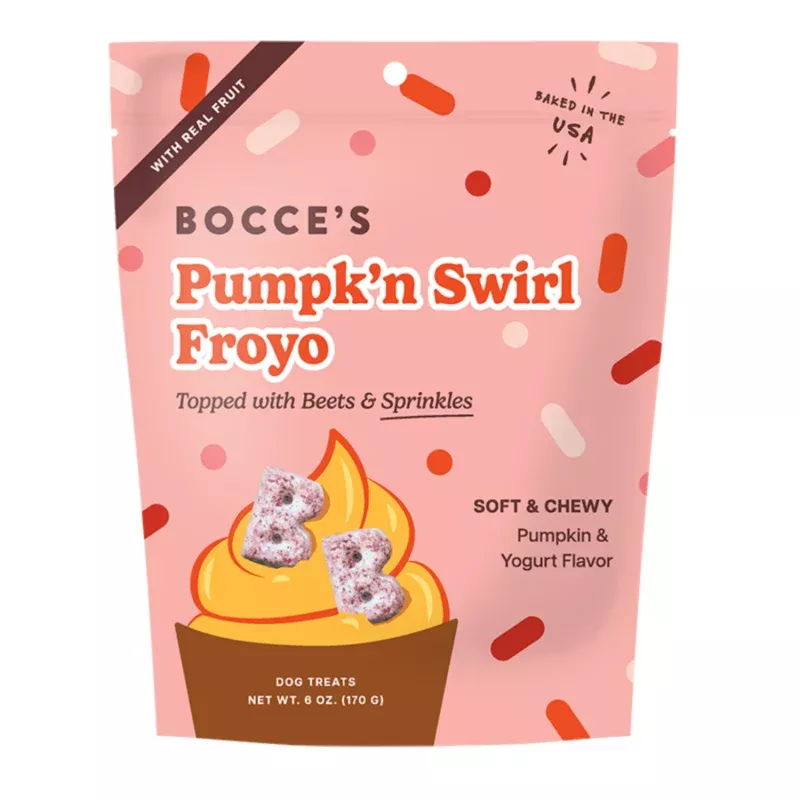 Bocce's Bakery Dog Froyo Grain Free Pumpk'n Swirl Soft & Chewy Treats 6 oz