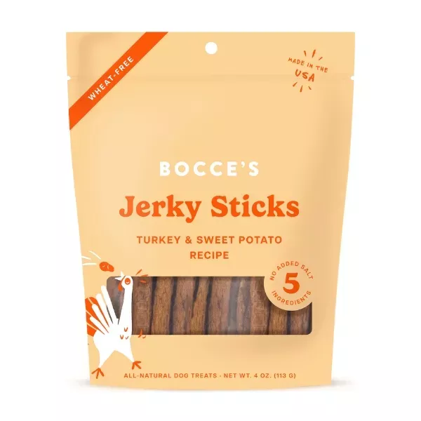 Bocce's Bakery Grazers Jerky Dog Treats - Turkey & Sweet Potato