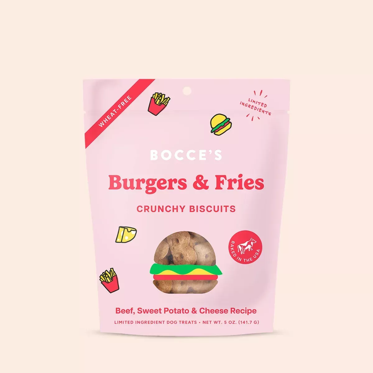 Bocce’s Burgers & Fries Crunchy Biscuit Treats 5oz