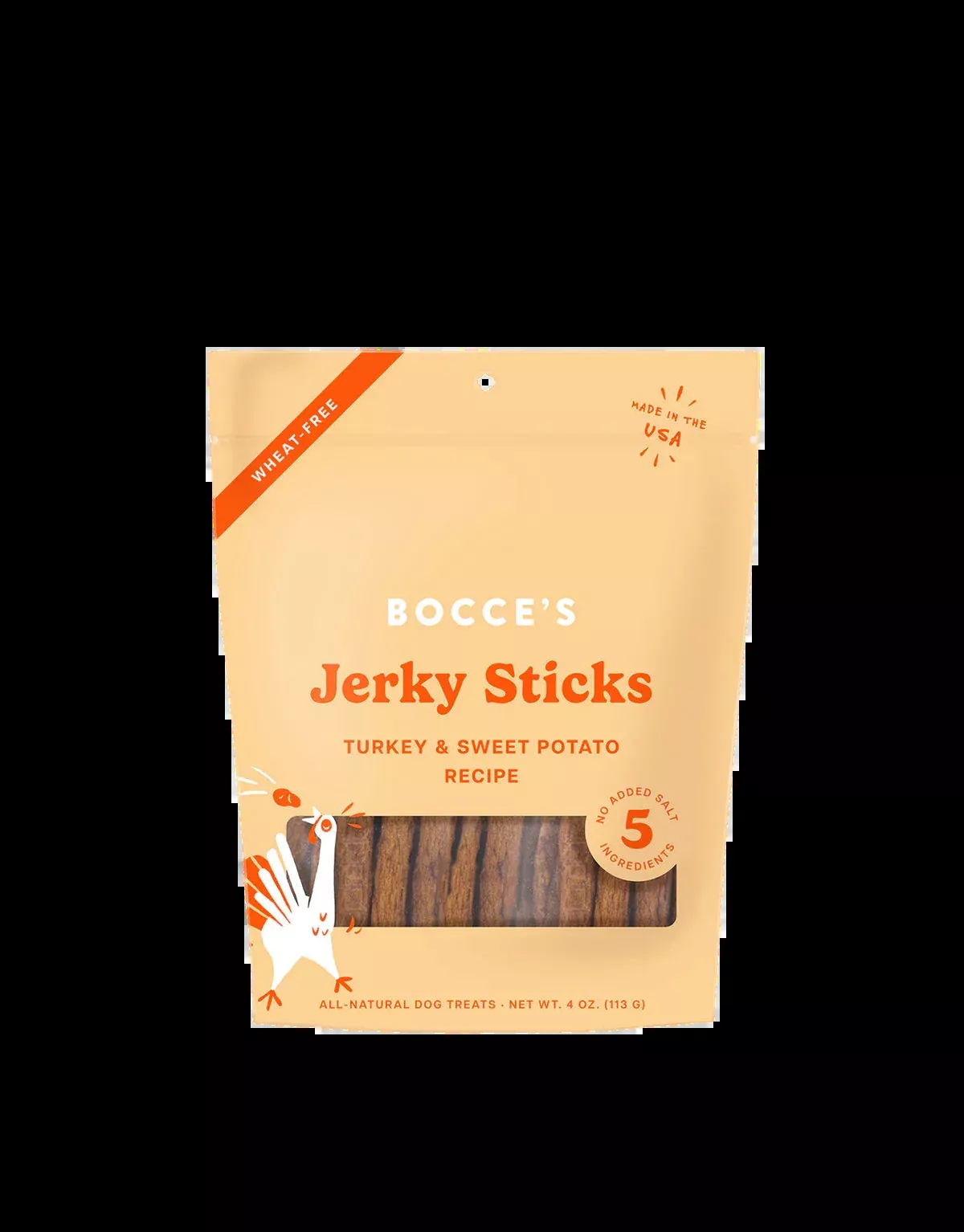 Bocce's Jerky Sticks - Turkey & Sweet Potato Recipe 4oz