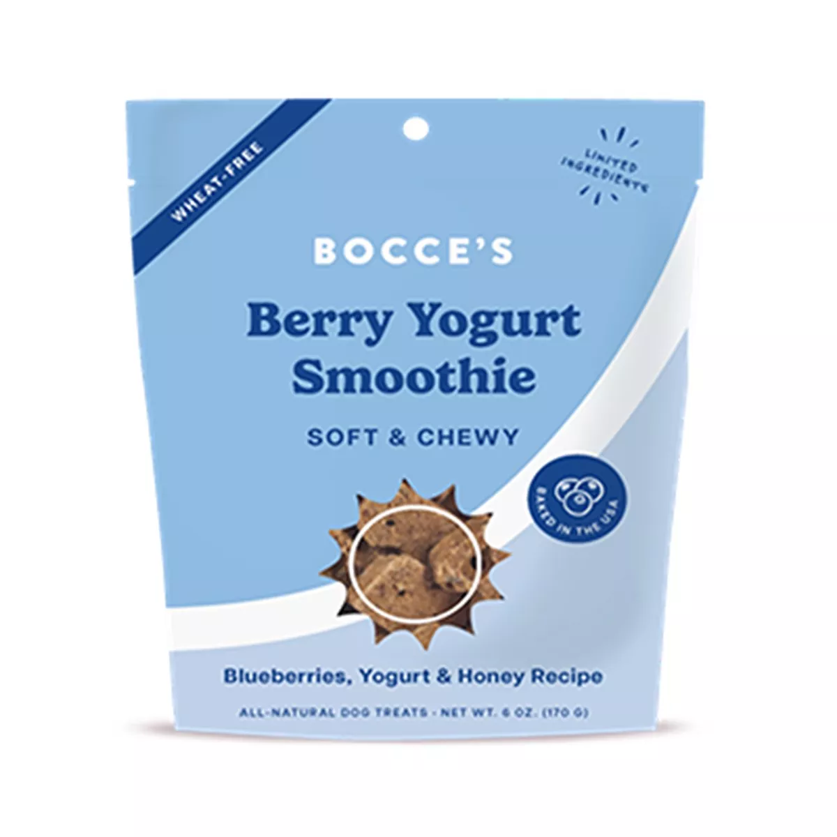 Bocces Bakery Berry Yogurt Smoothie Soft & Chewy Dog Treats