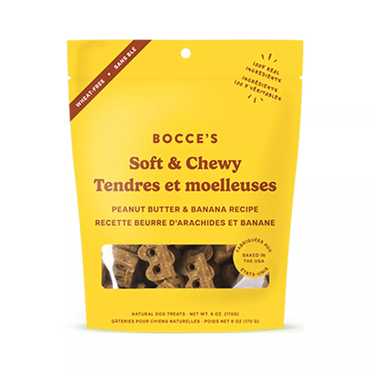 Bocces Bakery Peanut Butter & Banana Soft & Chewy Dog Treats