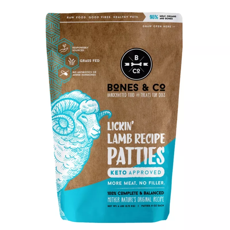 Bones & Co Frozen Raw Lamb, Dog Food, Bag