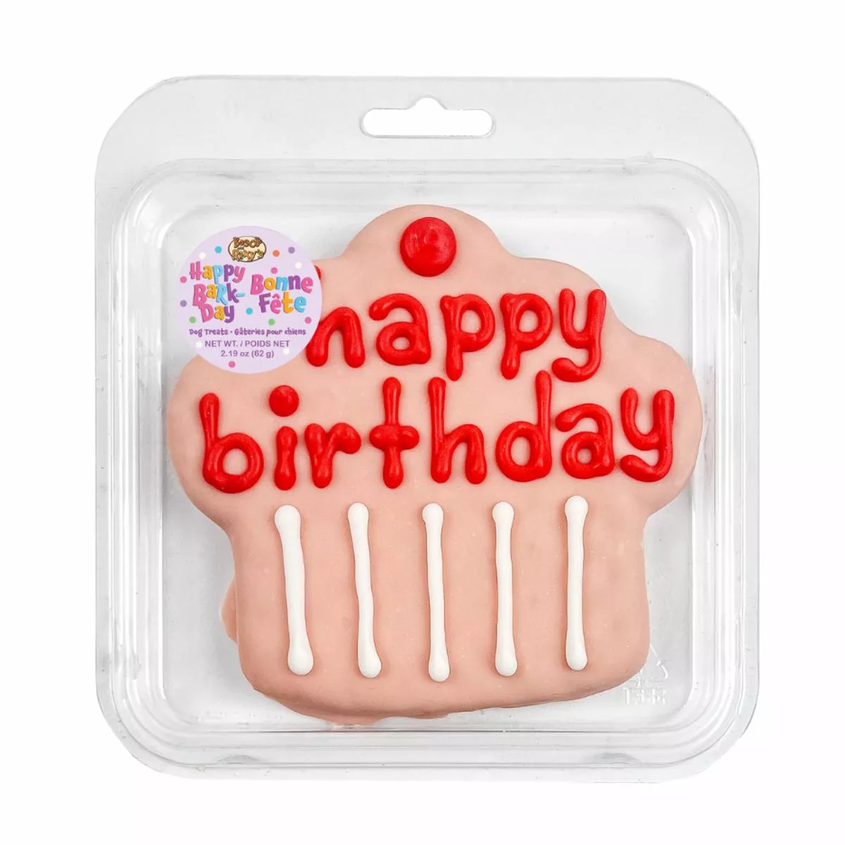 Bosco & Roxy's Prepackaged Giant Happy Birthday Cupcake Pink Dog Treat
