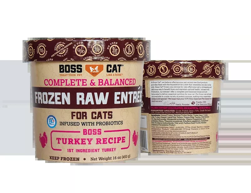 Boss Cat Complete and Balanced Raw Entrée Deli Cups Turkey Entree