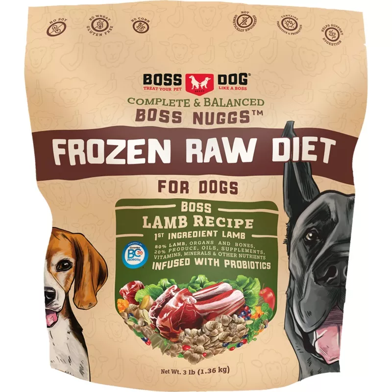 Boss Dog Boss Nuggs Lamb Recipe 3-lb, Frozen Dog Food