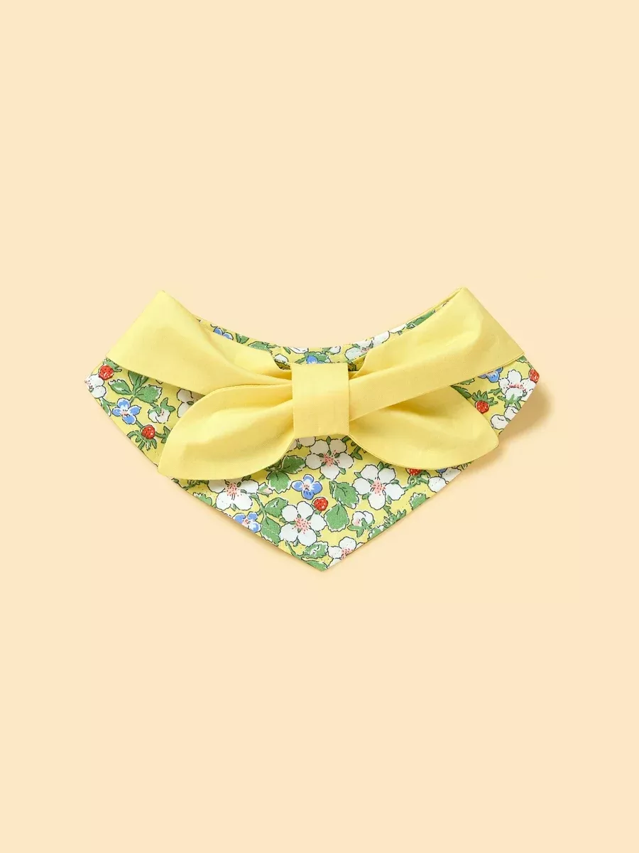 Bowtiful Garden Butter Yellow Floral Bandana