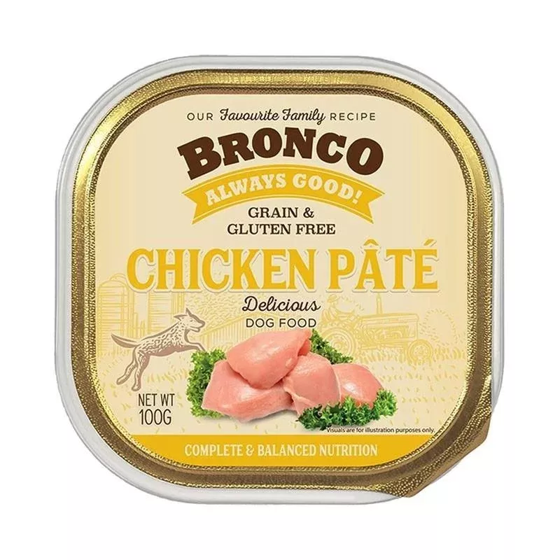 Bronco Chicken Pate Tray Dog Food