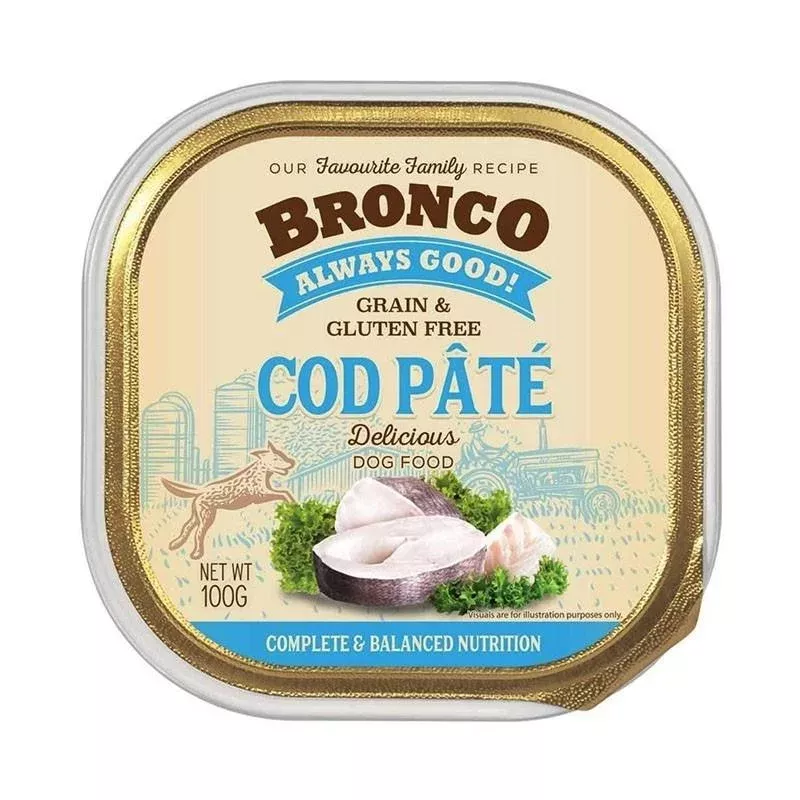 Bronco Cod Pate Tray Dog Food
