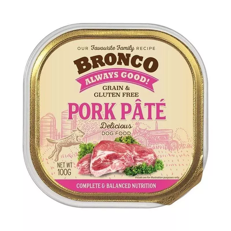 Bronco Pork Pate Tray Dog Food