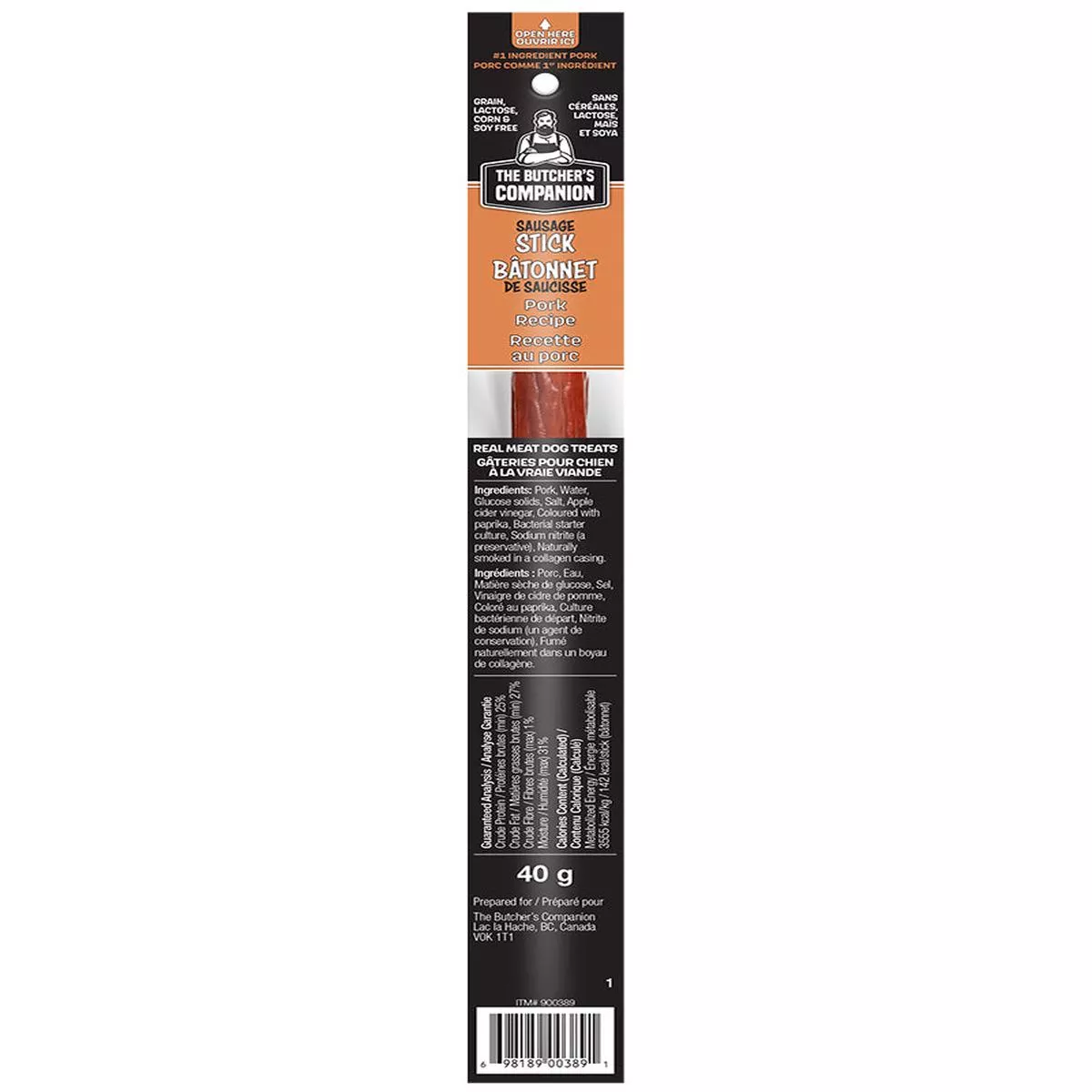 The Butcher’s Companion Pork Recipe Sausage Long Sticks Dog Treats