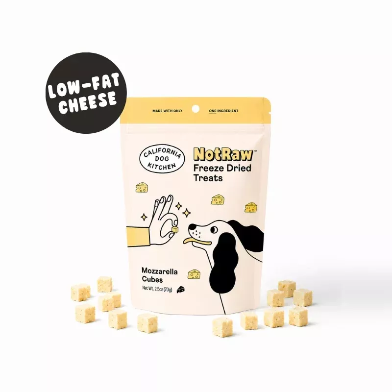 California Dog Kitchen Not Raw Freeze Dried Mozzarella Cubes 2.5oz