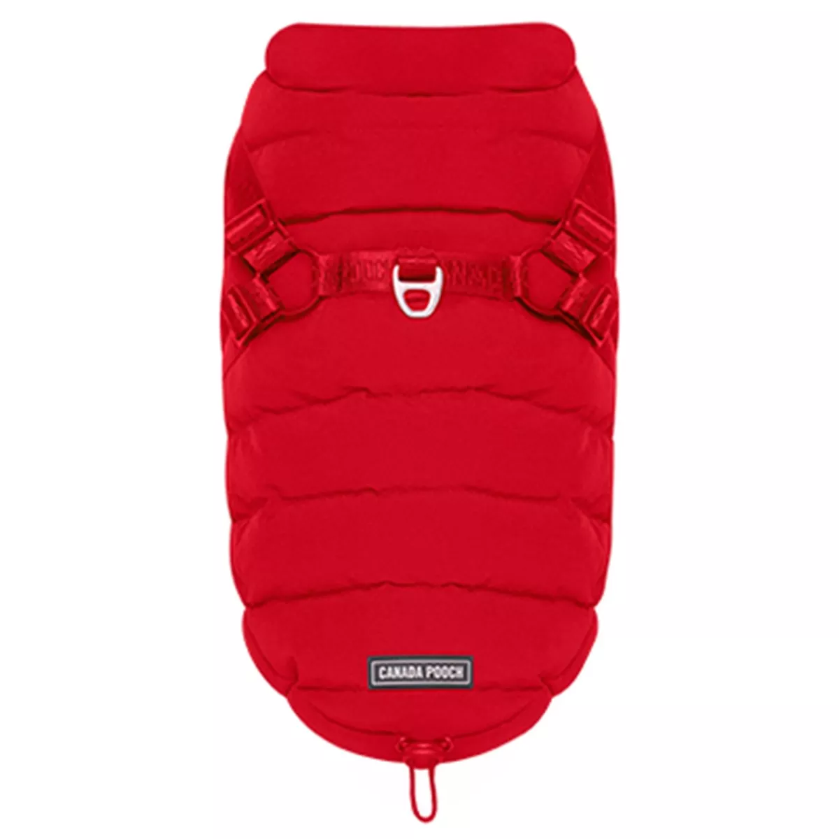 Canada Pooch Red Harness Puffer Dog Coat