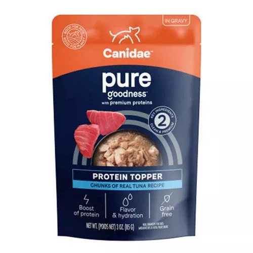 Canidae, Pure Goodness Protein Topper For Dogs Tuna Chunks in Gravy, 3 Oz / 12 Pack