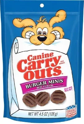 Canine Carry Outs Burger Minis Dog Treats (Pack Of 6)